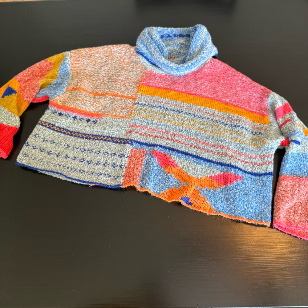 Sincerely‎ Jules Colorful Patchwork Turtleneck Sweater